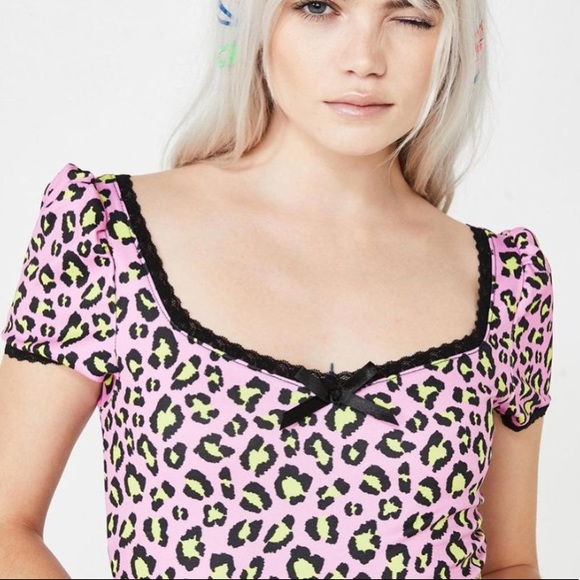 Dollskill/ horrorscopez cheetah shirt - Picture 2 of 4